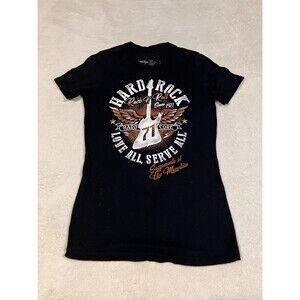 Hard Rock Cafe Short Sleeve Black TShirt SZ Medium Women's Sacramento Fire Mtn